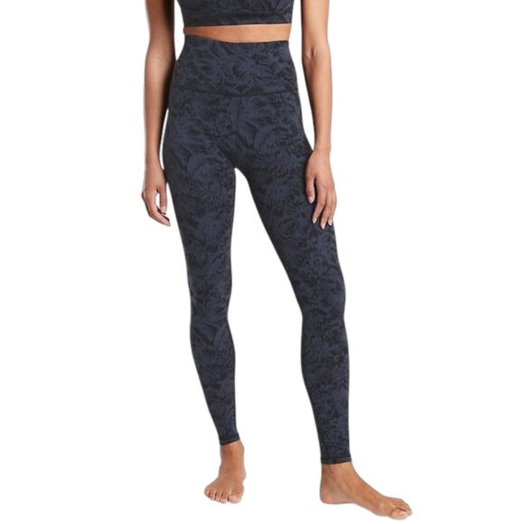 Athleta Elation Textured Tight - Frosted Floral Black/Blue - Small - Picture 5 of 15